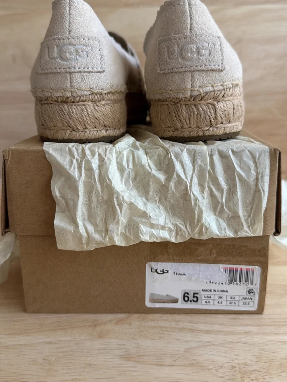 UGG Women’s Slip-On Espadrille in Light Beige 6.5